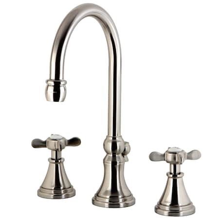 Kingston Brass KS2988BEX Essex Widespread Bathroom Faucet W/Brass Pop-Up, Brushed Nkl KS2988BEX